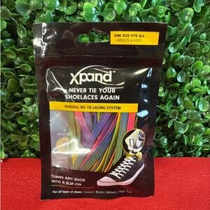 New Rainbow Xpand No Tie Shoelaces System with Elastic Laces Fits Adult & Kids
